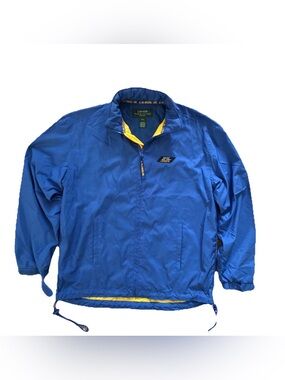 VTG Lauren Ralph Lauren Windbreaker Jacket Small Blue Yellow Full Zip RL Graphic